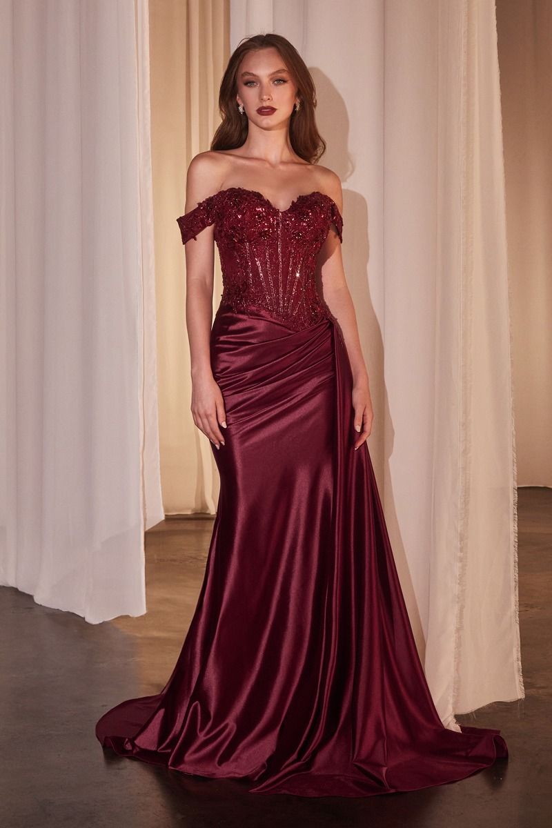 Burgundy fashion corset dress