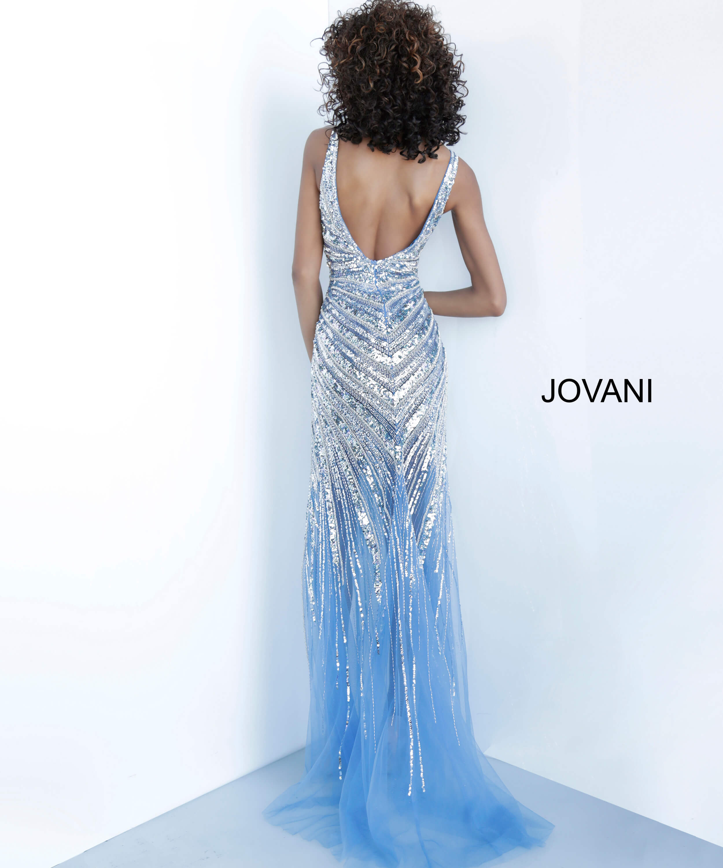 Jovani Dress 23896  Fitted Bodice Embellished Backless Couture Dress