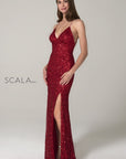 Scala 60116 red sequins prom dress