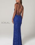 Scala 60116 blue sequins prom dress