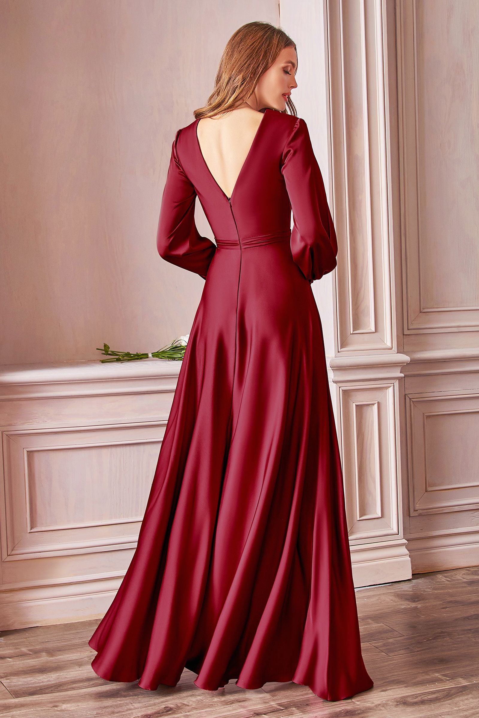 Rhodes long sleeve aline long gown