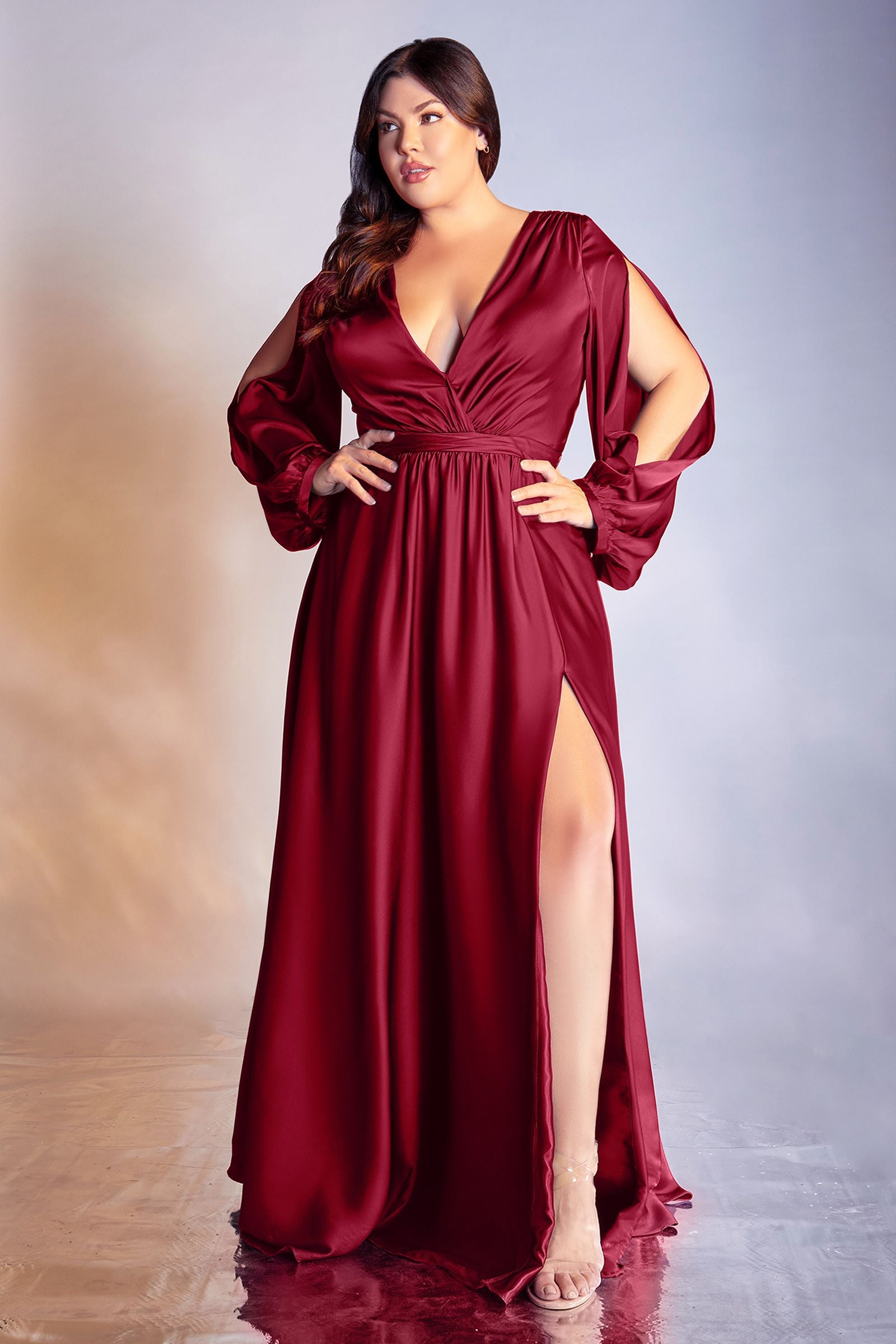 Rhodes long sleeve aline long gown