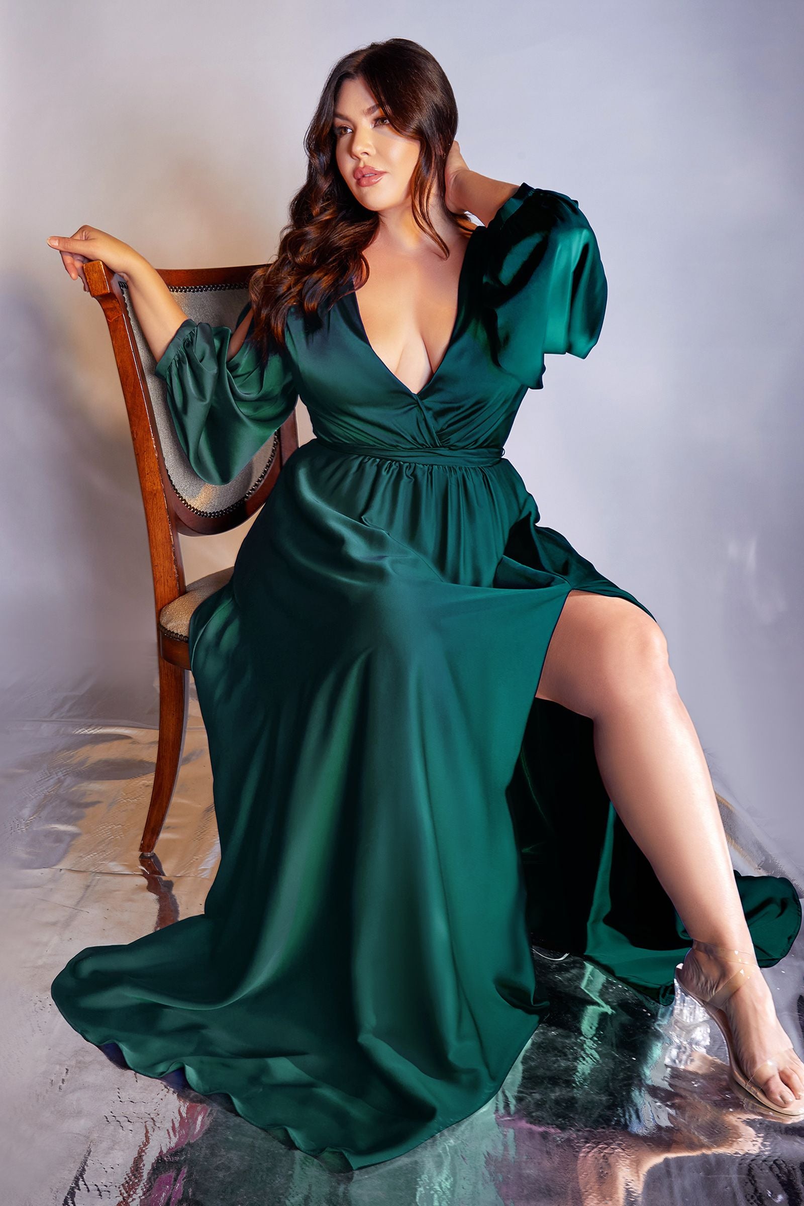 Rhodes long sleeve aline long gown