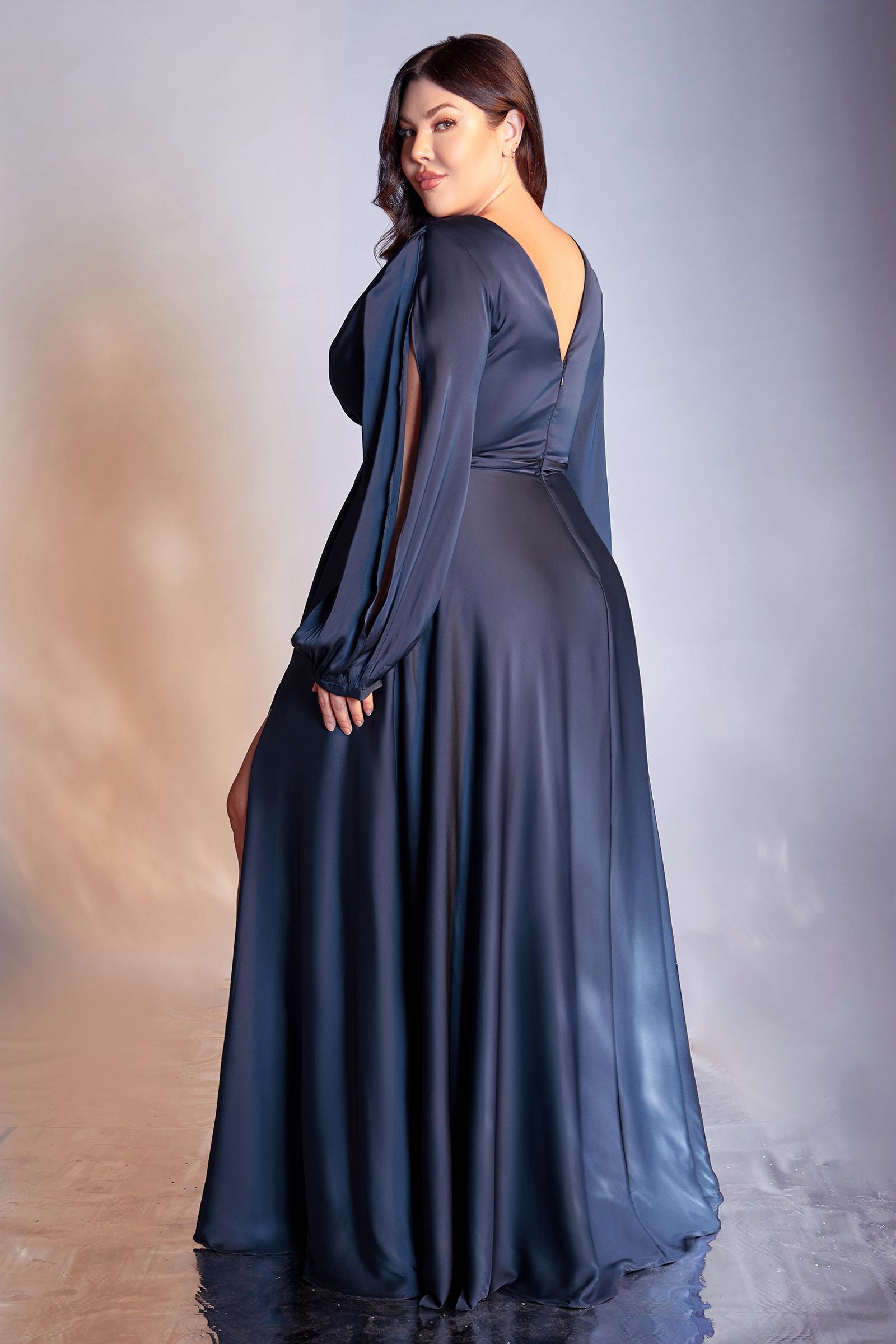 Rhodes long sleeve aline long gown