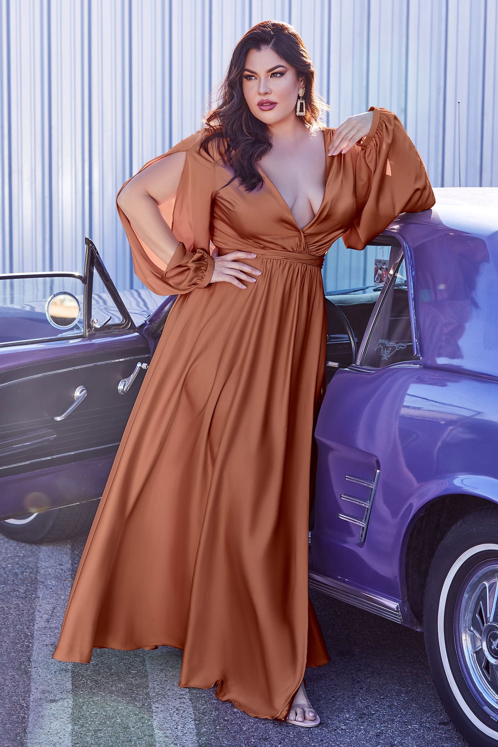 Rhodes long sleeve aline long gown