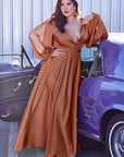 Rhodes long sleeve aline long gown