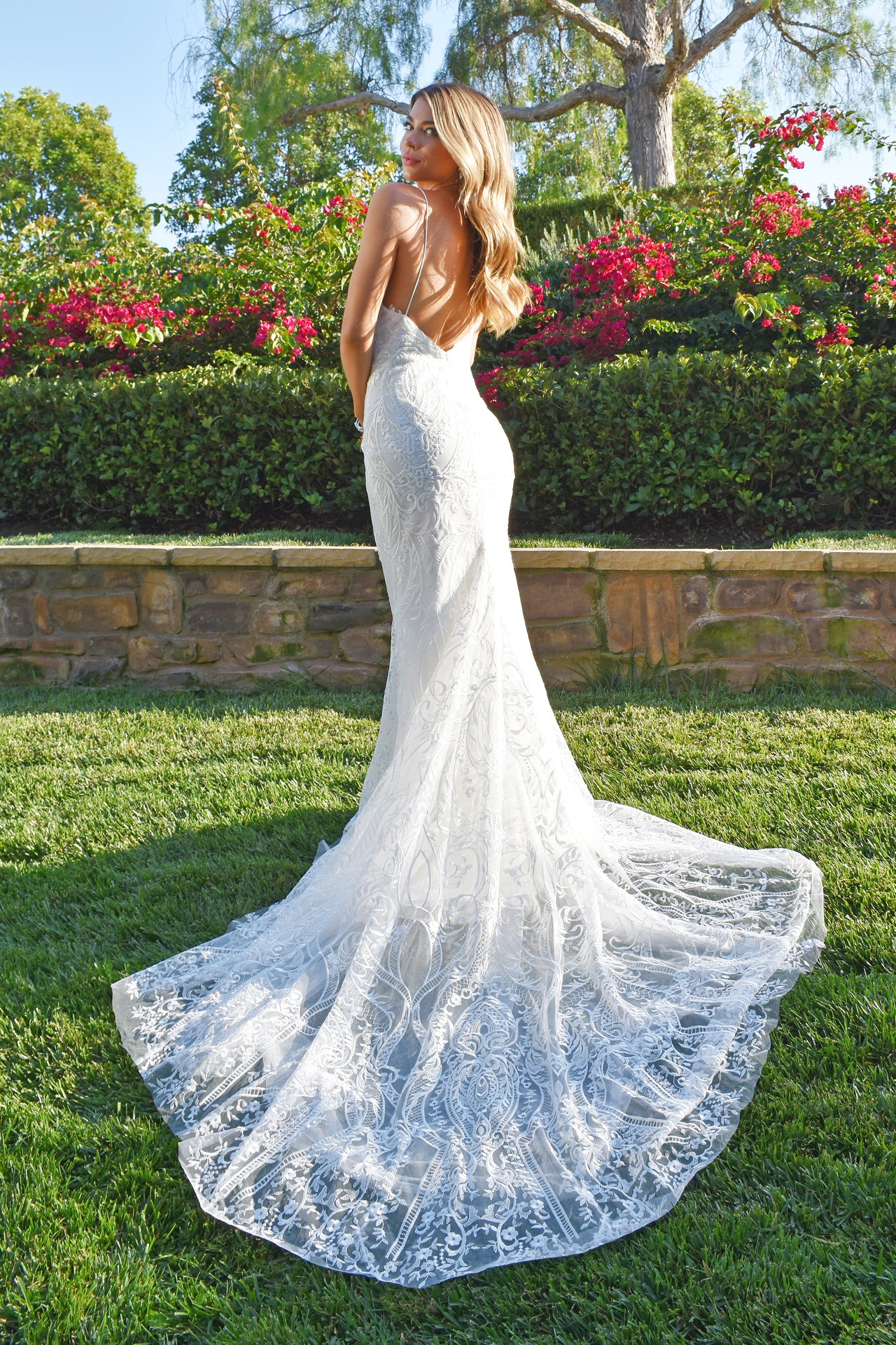 Teagan Gown low back lace bridal gown Mia Bella Couture